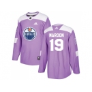 Men Adidas Edmonton Oilers #19 Patrick Maroon Purple Authentic Fights Cancer Stitched NHL Jersey