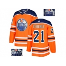 Men Adidas Edmonton Oilers #21 Andrew Ference Orange Home Authentic Fashion Gold Stitched NHL Jersey