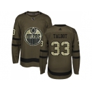 Men Adidas Edmonton Oilers #33 Cam Talbot Green Salute to Service Stitched NHL Jersey