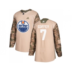 Men Adidas Edmonton Oilers #7 Paul Coffey Camo Authentic 2017 Veterans Day Stitched NHL Jersey