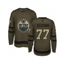 Men Adidas Edmonton Oilers #77 Oscar Klefbom Green Salute to Service Stitched NHL Jersey