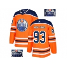 Men Adidas Edmonton Oilers #93 Ryan Nugent-Hopkins Orange Home Authentic Fashion Gold Stitched NHL Jersey