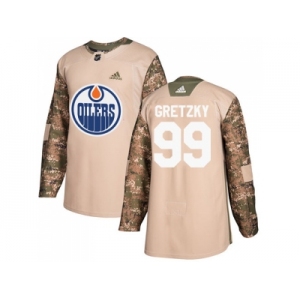 Men Adidas Edmonton Oilers #99 Wayne Gretzky Camo Authentic 2017 Veterans Day Stitched NHL Jersey