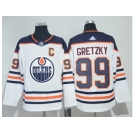 Men Adidas Edmonton Oilers #99 Wayne Gretzky White Road Authentic Stitched NHL Jersey