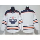 Men Adidas Edmonton Oilers Blank White Road Authentic Stitched NHL Jersey