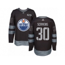 Men's Adidas Edmonton Oilers #30 Ben Scrivens Authentic Black 1917-2017 100th Anniversary NHL Jersey