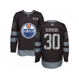 Men's Adidas Edmonton Oilers #30 Ben Scrivens Authentic Black 1917-2017 100th Anniversary NHL Jersey