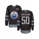 Men's Adidas Edmonton Oilers #50 Jonas Gustavsson Authentic Black 1917-2017 100th Anniversary NHL Jersey