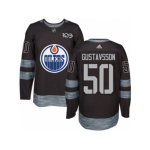 Men's Adidas Edmonton Oilers #50 Jonas Gustavsson Authentic Black 1917-2017 100th Anniversary NHL Jersey