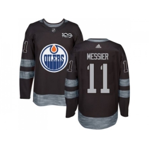Men's Edmonton Oilers #11 Mark Messier Black 1917-2017 100th Anniversary Stitched NHL Jersey