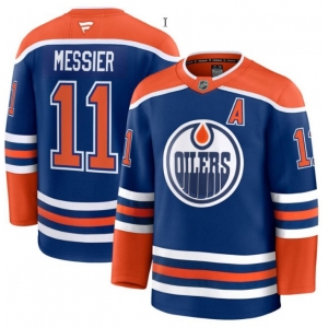 Men's Edmonton Oilers #11 Mark Messier Royal 2025 Premium Home Stitched Hockey Jersey