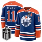 Men's Edmonton Oilers #11 Mark Messier Royal 2025 Stanley Cup Final Home Premium Jersey