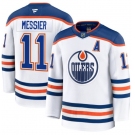 Men's Edmonton Oilers #11 Mark Messier White 2025 Premium Away Stitched Hockey Jersey