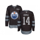 Men's Edmonton Oilers #14 Jordan Eberle Black 1917-2017 100th Anniversary Stitched NHL Jersey