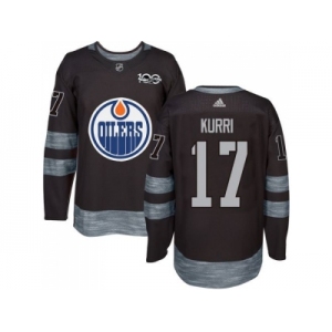 Men's Edmonton Oilers #17 Jari Kurri Black 1917-2017 100th Anniversary Stitched NHL Jersey