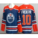 Men's Edmonton Oilers #18 Zach Hyman Blue Authentic Jersey