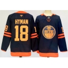 Men's Edmonton Oilers #18 Zach Hyman Navy 2024-25 Stitched Jersey