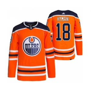 Men's Edmonton Oilers #18 Zach Hyman Orange Stitched Jersey