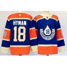 Men's Edmonton Oilers #18 Zach Hyman Royal 2024-25 Heritage Classic Primegreen Stitched Jersey