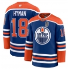 Men's Edmonton Oilers #18 Zach Hyman Royal 2025 Stanley Cup Final Home Premium Jersey