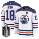 Men's Edmonton Oilers #18 Zach Hyman White 2025 Stanley Cup Final Away Premium Jersey