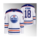 Men's Edmonton Oilers #18 Zach Hyman White Stitched Jersey