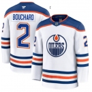 Men's Edmonton Oilers #2 Evan Bouchard 2025 White Premium Away Stitched Hockey Jersey