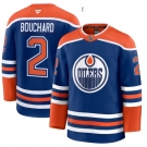 Men's Edmonton Oilers #2 Evan Bouchard Royal 2025 Premium Home Stitched Hockey Jersey