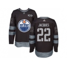 Men's Edmonton Oilers #22 Jean-Francois Jacques Black 1917-2017 100th Anniversary Stitched NHL Jersey