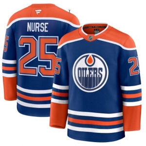 Men's Edmonton Oilers #25 Darnell Nurse Royal 2025 Premium Home Stitched Hockey Jersey