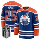 Men's Edmonton Oilers #25 Darnell Nurse Royal 2025 Stanley Cup Final Home Premium Jersey