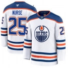 Men's Edmonton Oilers #25 Darnell Nurse White 2025 Premium Away Stitched Hockey Jersey