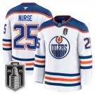 Men's Edmonton Oilers #25 Darnell Nurse White 2025 Stanley Cup Final Away Premium Jersey