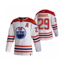 Men's Edmonton Oilers #29 Leon Draisaitl White 2020-21 Reverse Retro Alternate Hockey Jersey