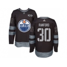 Men's Edmonton Oilers #30 Bill Ranford Black 1917-2017 100th Anniversary Stitched NHL Jersey