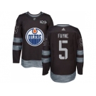 Men's Edmonton Oilers #5 Mark Fayne Black 1917-2017 100th Anniversary Stitched NHL Jersey