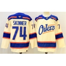 Men's Edmonton Oilers #74 Stuart Skinner Light Beige 2025 Alternate Stitched Hockey Jersey