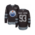 Men's Edmonton Oilers #93 Ryan Nugent-Hopkins Black 1917-2017 100th Anniversary Stitched NHL Jersey