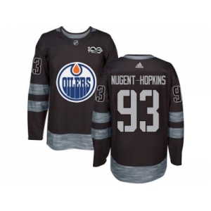 Men's Edmonton Oilers #93 Ryan Nugent-Hopkins Black 1917-2017 100th Anniversary Stitched NHL Jersey