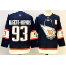 Men's Edmonton Oilers #93 Ryan Nugent-Hopkins Navy With A Patch Reverse Retro Stitched Jersey