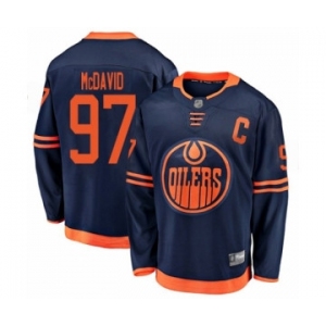 Men's Edmonton Oilers #97 Connor McDavid Authentic Navy Blue Alternate Fanatics Branded Breakaway Hockey Jersey