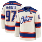 Men's Edmonton Oilers #97 Connor McDavid Light Beige Alternate With C Patch Stitched Hockey Jersey