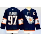 Men's Edmonton Oilers #97 Connor McDavid Navy With C Patch Reverse Retro Stitched Jersey