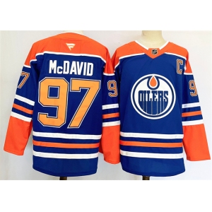 Men's Edmonton Oilers #97 Connor McDavid Royal 2024-25 Stitched Jersey