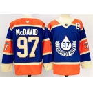 Men's Edmonton Oilers #97 Connor McDavid Royal 2024-25 With C Patch Heritage Classic Primegreen Stitched Jersey