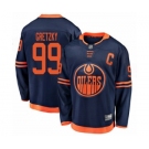 Men's Edmonton Oilers #99 Wayne Gretzky Authentic Navy Blue Alternate Fanatics Branded Breakaway Hockey Jersey