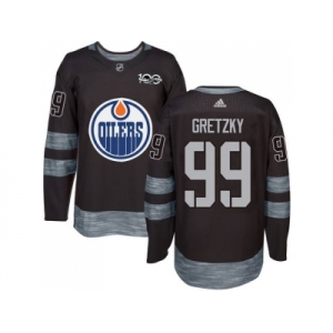 Men's Edmonton Oilers #99 Wayne Gretzky Black 1917-2017 100th Anniversary Stitched NHL Jersey