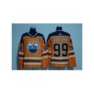 Men's Edmonton Oilers #99 Wayne Gretzky Orange 2017-2018 adidas Hockey Stitched NHL Jersey