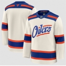 Men's Edmonton Oilers Blank Light Beige Alternate Stitched Hockey Jersey