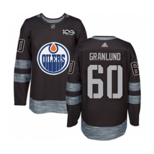 Men's Oilers #60 Markus Granlund Black 1917-2017 100th Anniversary Stitched Hockey Jersey